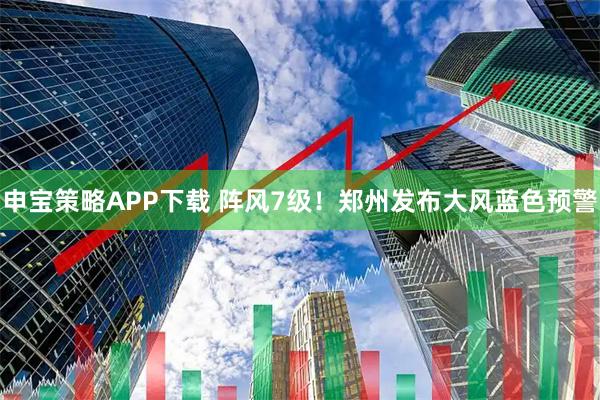 申宝策略APP下载 阵风7级！郑州发布大风蓝色预警